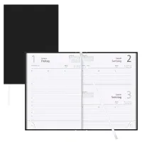 Buchkalender Tagesplaner 2027 von ZETTLER KALENDER, DIN A5, schwarz