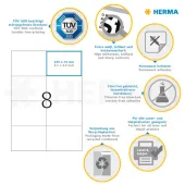  HERMA Etiketten 8645 weiß 105,0 x 74,0 mm, 10 Blatt 