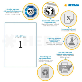  HERMA Etiketten 8637 weiß 210,0 x 297,0 mm, 10 Blatt 