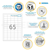  HERMA Etiketten 8629 weiß 38,1 x 21,2 mm, 10 Blatt 