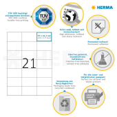  HERMA Etiketten 8634 weiß 70,0 x 42,3 mm, 10 Blatt 