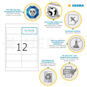 HERMA Etiketten 8628 weiß 97,0 x 42,3 mm, 10 Blatt 