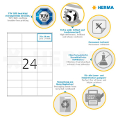  HERMA Etiketten 8638 weiß 70,0 x 36,0 mm, 10 Blatt 