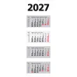  4-Monats-Wandkalender 2027, weiß/grau 