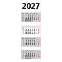 4-Monats-Wandkalender 2027, weiß/grau