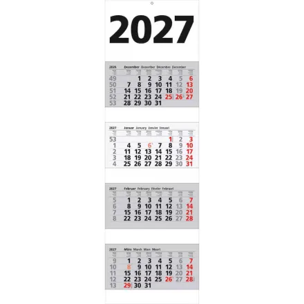 4-Monats-Wandkalender 2027, weiß/grau