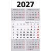  3 5-Monats-Wandkalender 2027, weiß/grau 