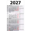 3 4-Monats-Wandkalender Memo-Planer 2027, weiß/grau