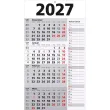  3 4-Monats-Wandkalender Memo-Planer 2027, weiß/grau 