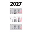  3-Monats-Wandkalender 2027, weiß/grau 