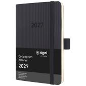  Taschenkalender Conceptum 2027 von Sigel, DIN A6, schwarz 