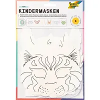 folia Bastelset Kindermasken Tiermotive 6 Stück, weiß