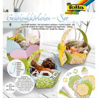 folia Bastelset Osterkörbchen aus Papier 9 Stück, mehrfarbig