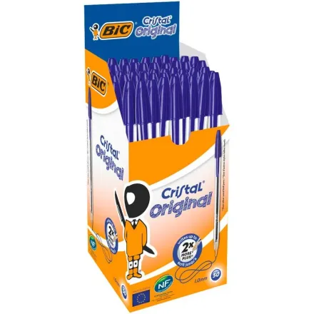 50 Kugelschreiber Cristal von BiC, Schreibfarbe blau