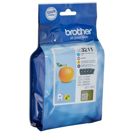 Original Brother LC-3211 LC3211VALDR Tintenpatrone MultiPack Bk,C,M,Y Blister (ca. 200 Seiten)