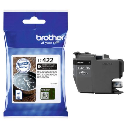 Original Brother LC422BK LC-422BK Tintenpatrone schwarz (ca. 550 Seiten)