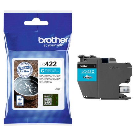 Original Brother LC422C LC-422C Tintenpatrone cyan (ca. 550 Seiten)