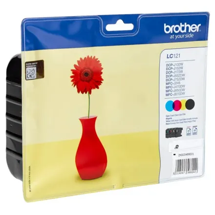 Original Brother LC-121 VAL BP Tintenpatrone MultiPack Bk,C,M,Y (ca. 300 Seiten)