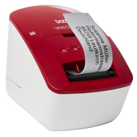 Brother QL-600R Etikettendrucker, rot