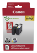  Original Canon PG-585/CL-586 6205 C 004 Tintenpatrone MultiPack schwarz + color + Fotopapier GP-501 (ca. 180 Seiten) 