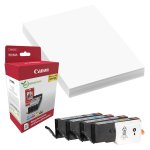Original Canon CLI-581 2106 C 006 Tintenpatrone MultiPack Bk,C,M,Y + Fotopapier 50 Blatt 10x15cm