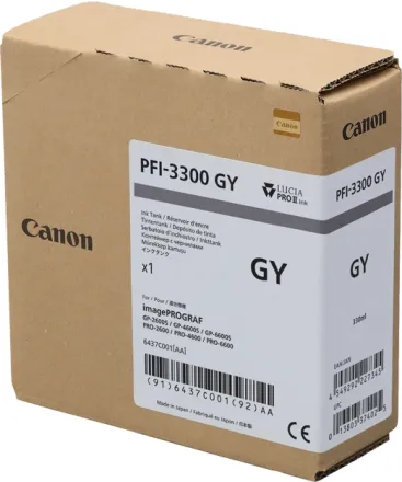 Original Canon PFI-3300gy 6437C001 Tintenpatrone grau (ca. 330 ml)