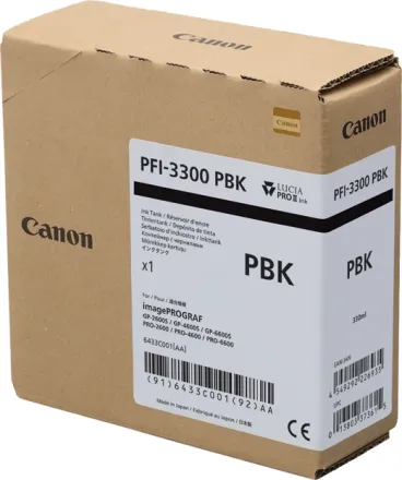 Original Canon PFI-3300pbk 6433C001 Tintenpatrone schwarz foto (ca. 330 ml)