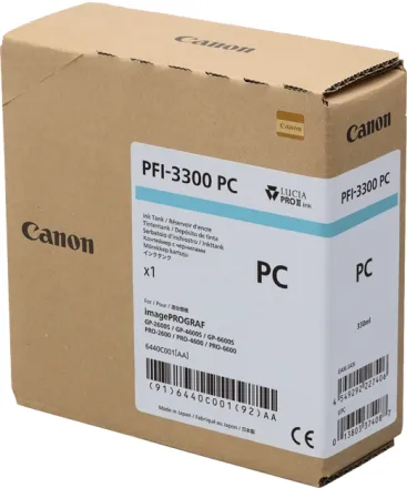 Original Canon PFI-3300pc 6440C001 Tintenpatrone cyan hell (ca. 330 ml)
