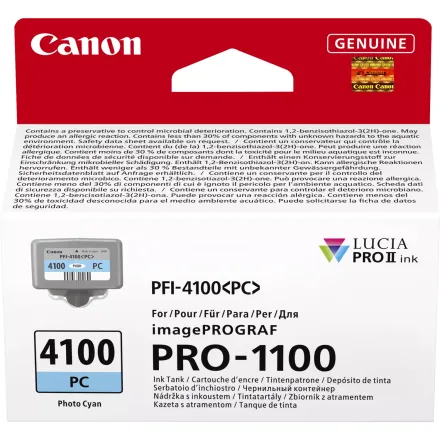 Original Canon PFI-4100 PC 6781 C 001 Tintenpatrone cyan hell (ca. 80 ml)