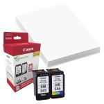 Original Canon PG-545 + CL-546 + 10x15 cm Fotopapier 50 Blatt 8287 B 008 Tintenpatrone Multipack schwarz + color + Fotopapier 50 Blatt (ca. 180 Seiten)