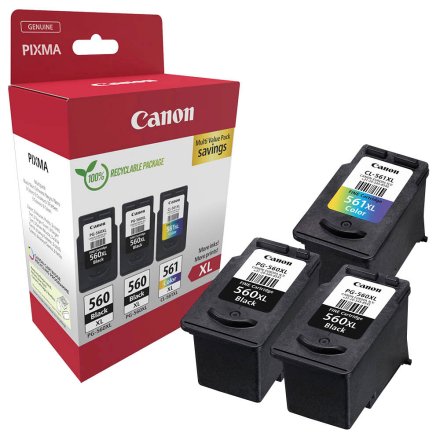 Original Canon PG-560XL+CL-561XL 3712 C 009 Tintenpatrone Multipack 2x schwarz +1x color