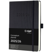  Buchkalender Conceptum Juli 2025 - Dezember 2026 von SIGEL, DIN A5, schwarz 