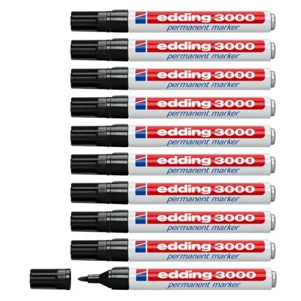 10 Permanentmarker 3000 von edding, schwarz
