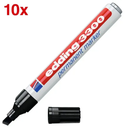 10 Permanentmarker 3300 von edding, schwarz