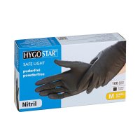 Einmalhandschuhe SAFE LIGHT schwarz von HYGOSTAR unisex Größe M 100 St.
