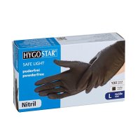 Einmalhandschuhe SAFE LIGHT schwarz von HYGOSTAR unisex Größe L 100 St.