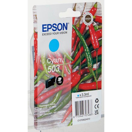 Original Epson 503 C 13 T 09Q24010 Tintenpatrone cyan (ca. 165 Seiten)