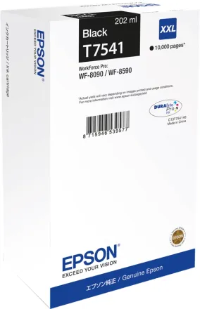 Original Epson C13T75414N T7541 XXL Tintenpatrone schwarz (ca. 10.000 Seiten)