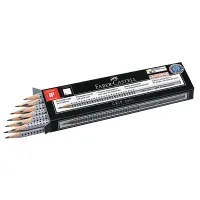 12 Bleistifte GRIP 2001 von FABER-CASTELL, HB, silber
