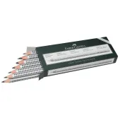 12 Bleistifte Jumbo GRIP 2001 von FABER-CASTELL, B, silber 