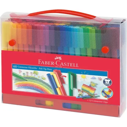 60 Filzstifte Connector von FABER-CASTELL farbsortiert