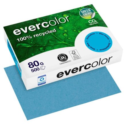farbiges Kopierpapier Recyclingpapier Evercolor von Clairefontaine, DIN A4, 80 g/m², 500 Blatt, dunkelblau