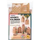  folia Adventskalender Hygge Dorf natur, weiß, rot 