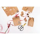  folia Adventskalender Hygge Dorf natur, weiß, rot 