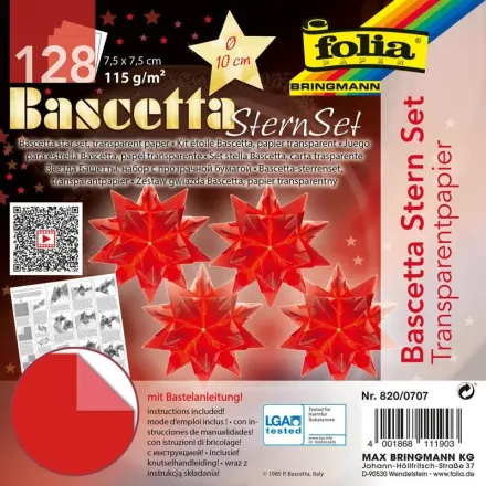 folia Faltblätter Bascetta-Stern Mini rot 128 Blatt
