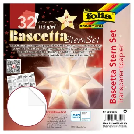 folia Faltblätter Bascetta-Stern weiß 32 Blatt