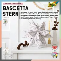 folia Faltblätter Bascetta-Stern Eisblume weiß, kupfer 32 Blatt