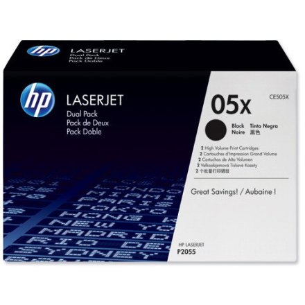 Original HP 05XD CE 505 XD Toner schwarz Doppelpack (ca. 6.500 Seiten)