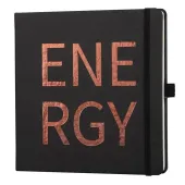  Notizbuch ENERGY von Lediberg, quadratisch, kariert, schwarz 