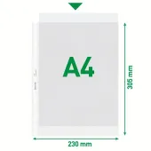  100 transparente, genarbte Prospekthüllen 4704 von LEITZ, 0,10 mm Stärke, DIN A4 